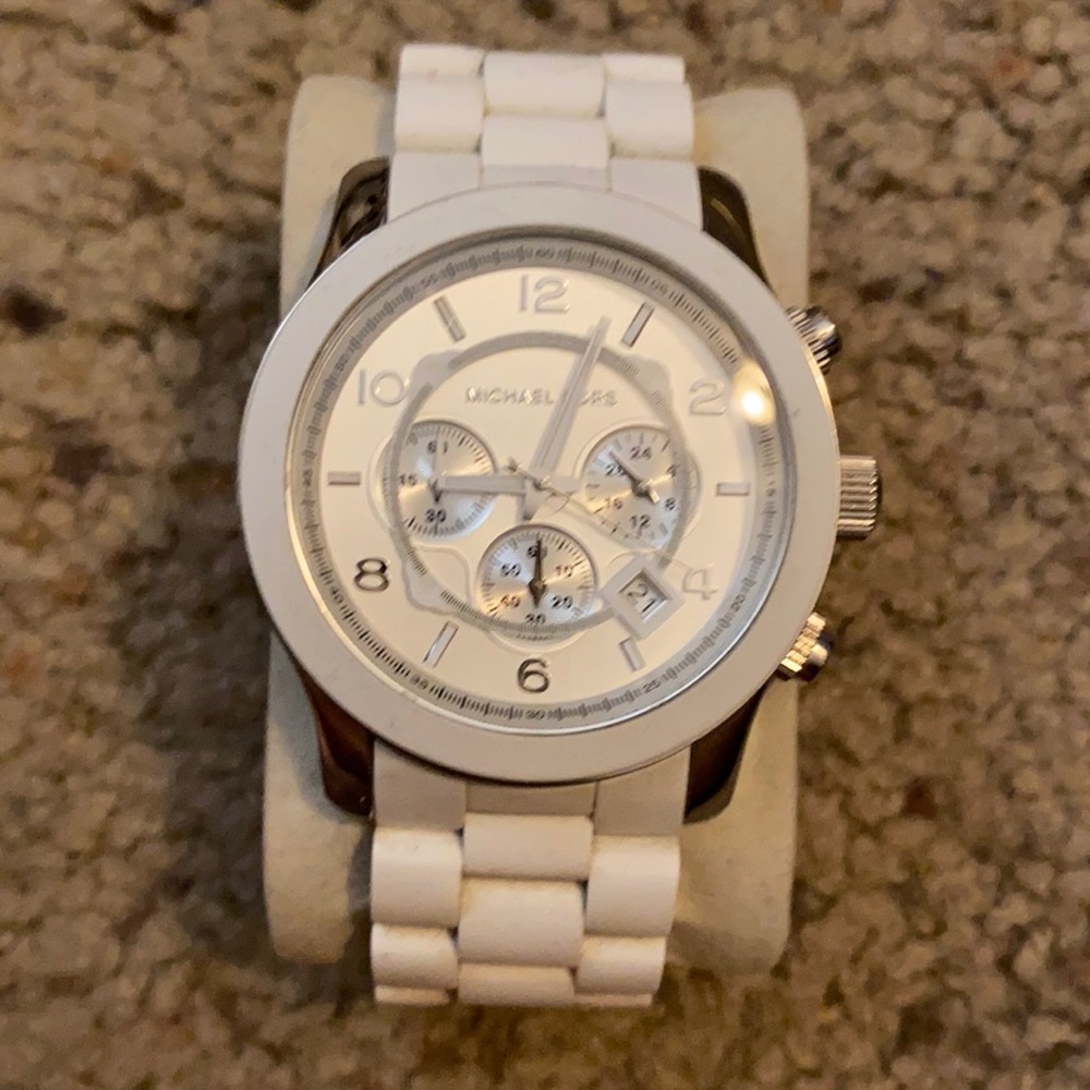 White and Silver Michael Kors Watch